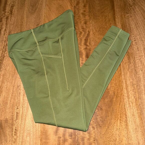 WoolX McKenna Women’s Merino Wool Blend Leggings Size Small Green Pockets 26” - Picture 4 of 9